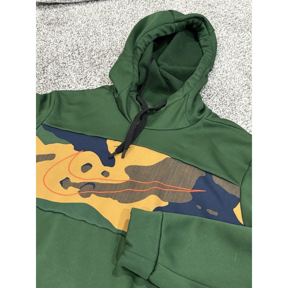 Nike Dri-FIT Mens‎ Green Camo Chest Panel Fleece Hoodie Pullover Size Medium